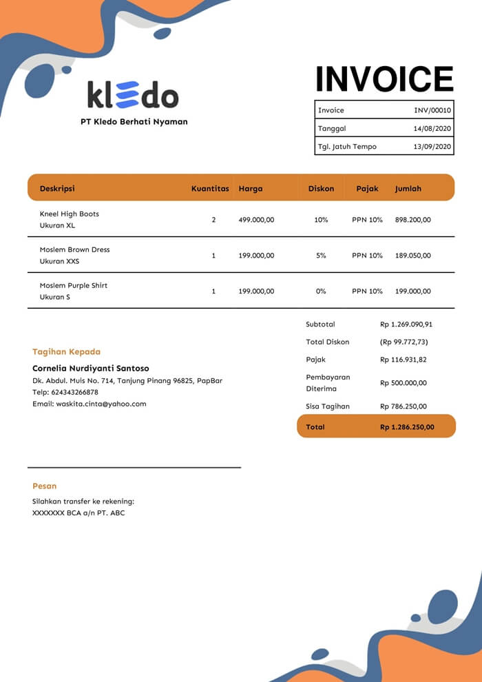 cara membuat digital invoice di kledo